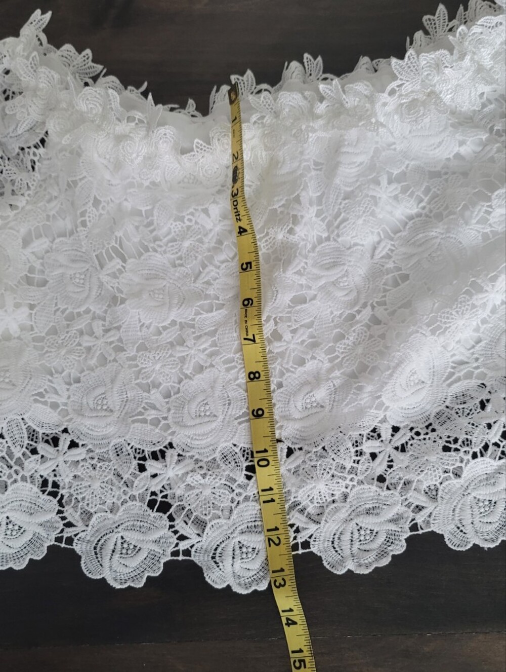 Festival Boho CroppedBell Sleeve Off Shoulder Crochet Lace Crop Top White Sz M - Picture 6 of 8